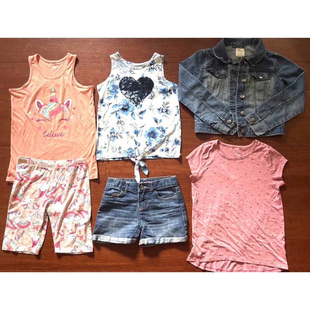 Girls Clothing Lot Summer Childrens Place Jean Shorts Jacket Tanks Outfits 10 12